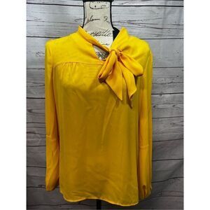 DKNY small yellow blouse NWT with bow on side‎ of neck - 2598